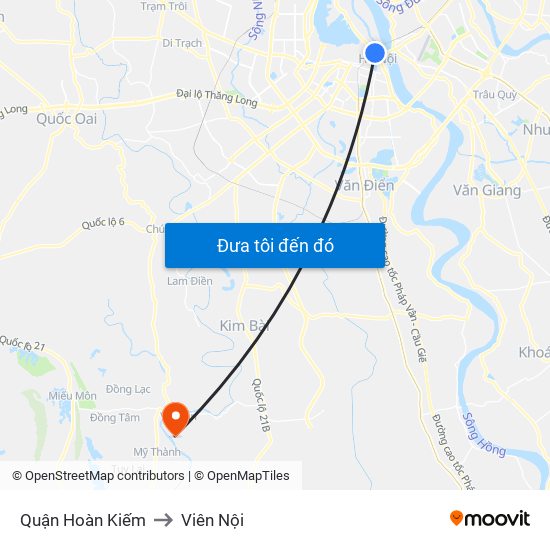 Quận Hoàn Kiếm to Viên Nội map