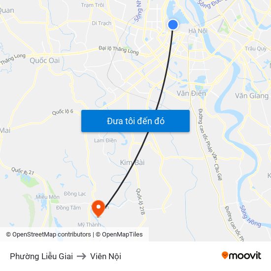 Phường Liễu Giai to Viên Nội map