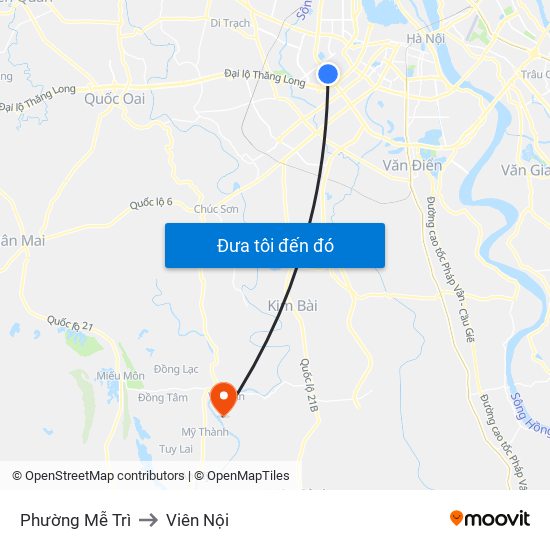 Phường Mễ Trì to Viên Nội map