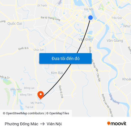 Phường Đống Mác to Viên Nội map