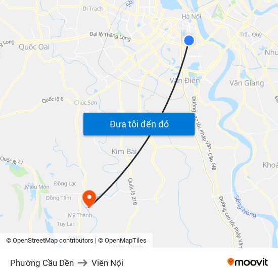 Phường Cầu Dền to Viên Nội map