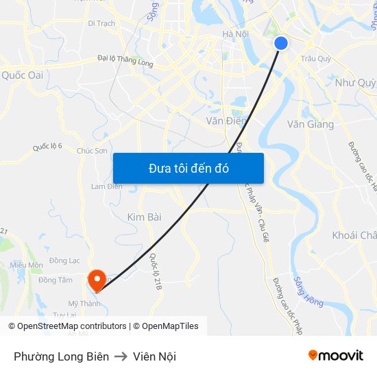 Phường Long Biên to Viên Nội map