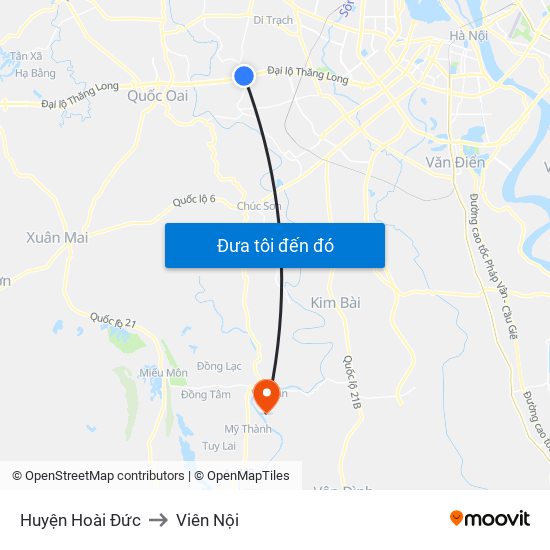 Huyện Hoài Đức to Viên Nội map