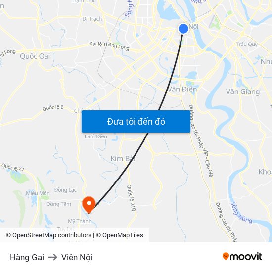 Hàng Gai to Viên Nội map