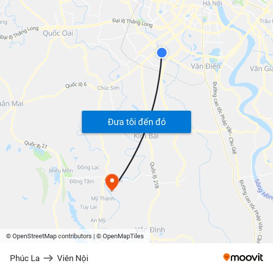 Phúc La to Viên Nội map