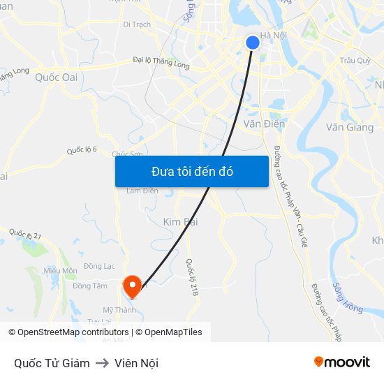 Quốc Tử Giám to Viên Nội map