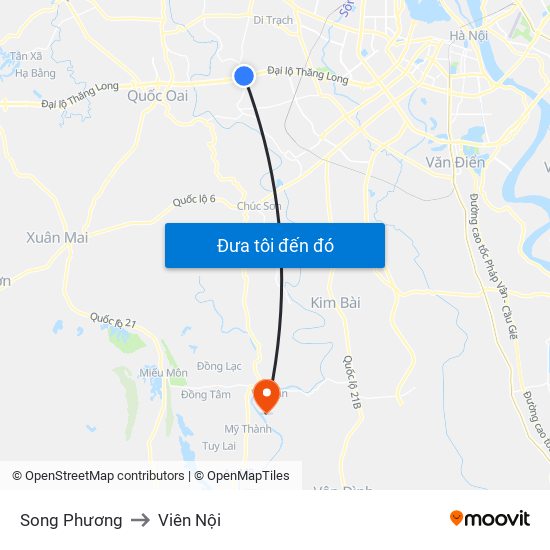 Song Phương to Viên Nội map