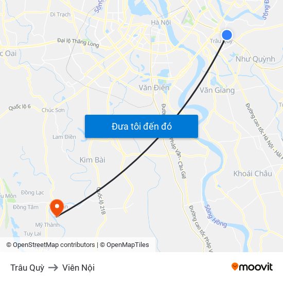 Trâu Quỳ to Viên Nội map