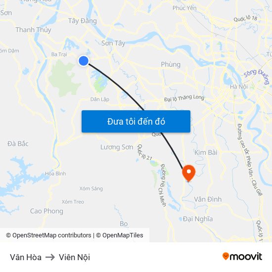 Vân Hòa to Viên Nội map