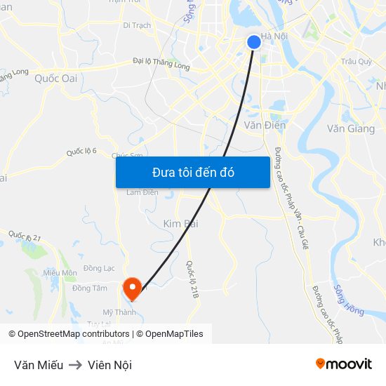 Văn Miếu to Viên Nội map