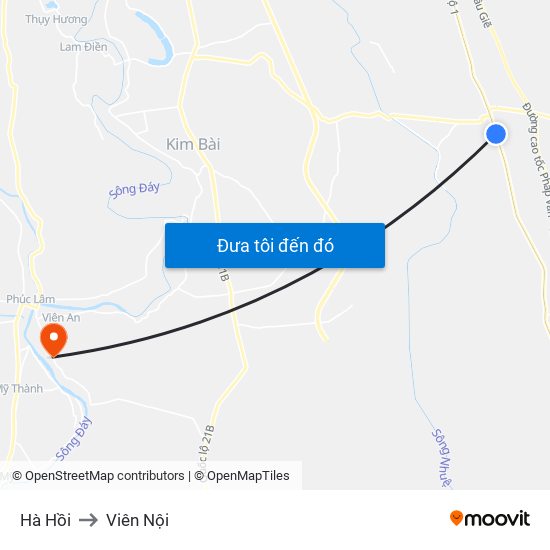 Hà Hồi to Viên Nội map