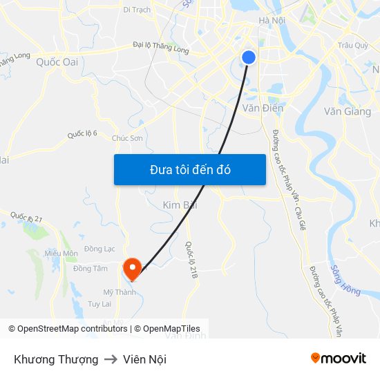 Khương Thượng to Viên Nội map