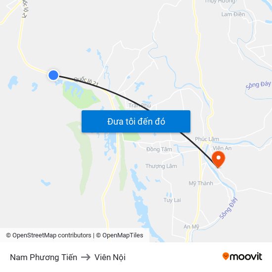 Nam Phương Tiến to Viên Nội map