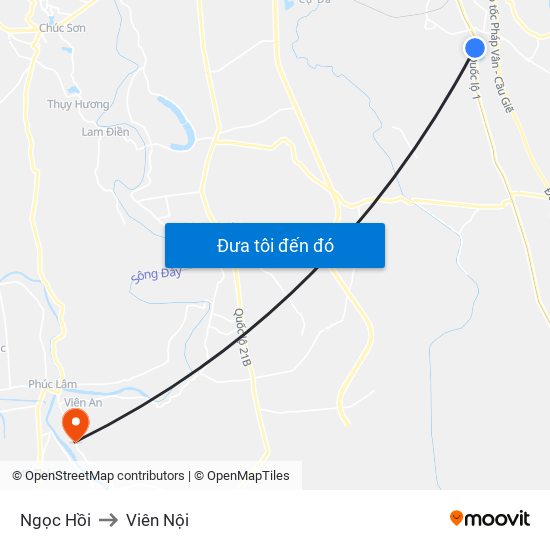 Ngọc Hồi to Viên Nội map