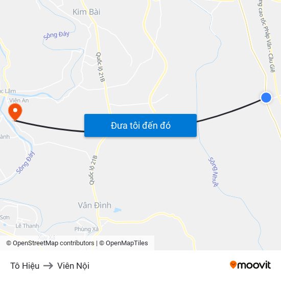 Tô Hiệu to Viên Nội map