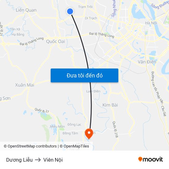 Dương Liễu to Viên Nội map