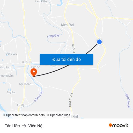 Tân Ước to Viên Nội map