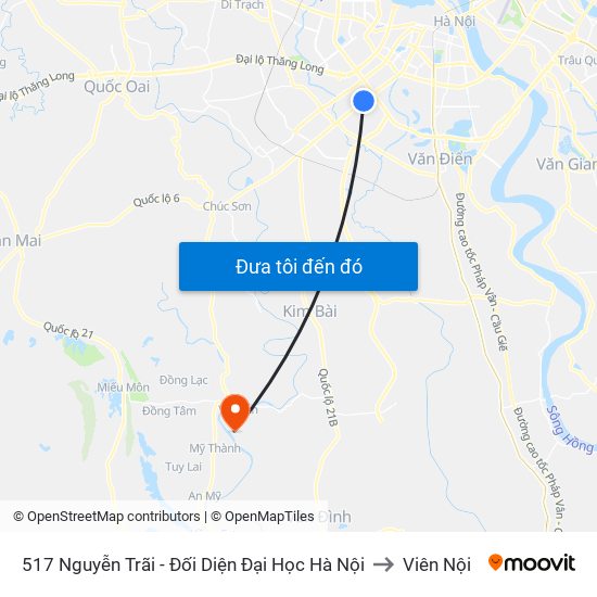 517 Nguyễn Trãi - Đối Diện Đại Học Hà Nội to Viên Nội map