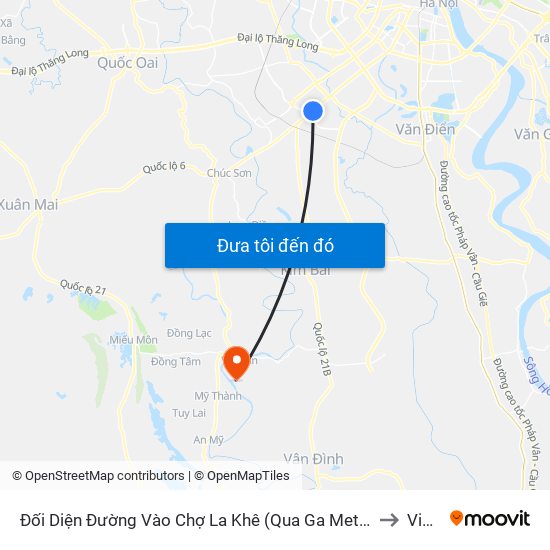 Đối Diện Đường Vào Chợ La Khê (Qua Ga Metro La Khê) - 405 Quang Trung (Hà Đông) to Viên Nội map