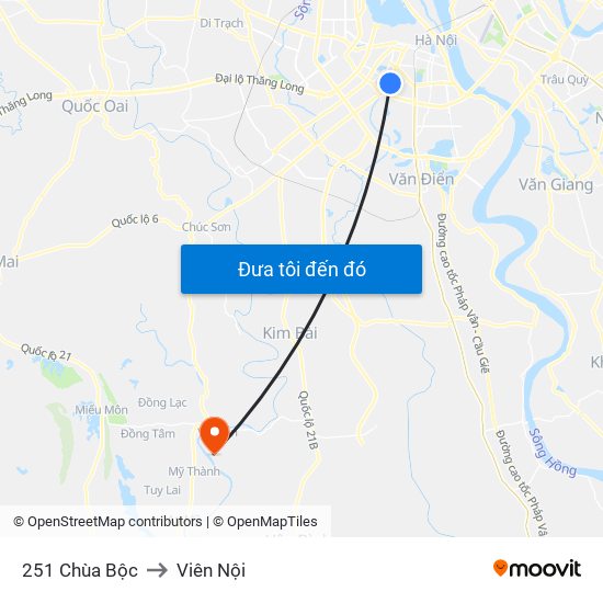 251 Chùa Bộc to Viên Nội map