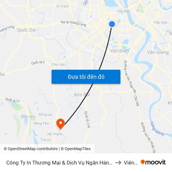 Công Ty In Thương Mại & Dịch Vụ Ngân Hàng - Số 10 Chùa Bộc to Viên Nội map