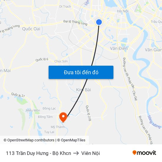113 Trần Duy Hưng - Bộ Khcn to Viên Nội map