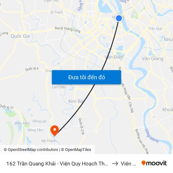 162 Trần Quang Khải - Viện Quy Hoạch Thủy Lợi to Viên Nội map