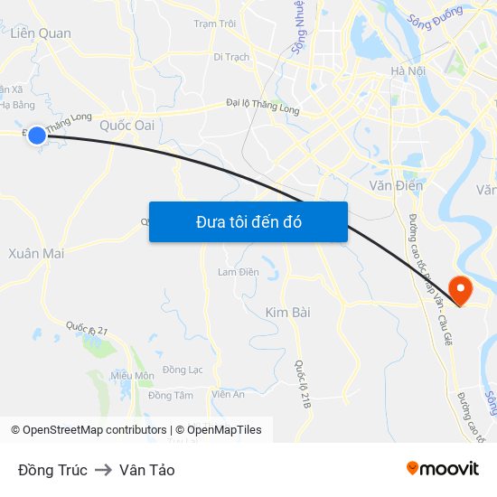 Đồng Trúc to Vân Tảo map