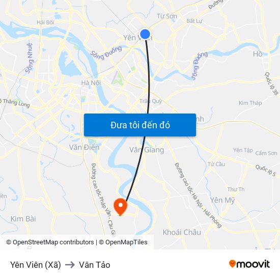 Yên Viên (Xã) to Vân Tảo map