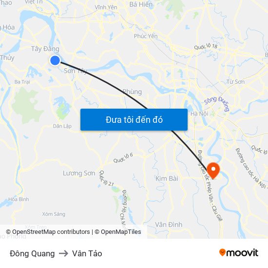 Đông Quang to Vân Tảo map