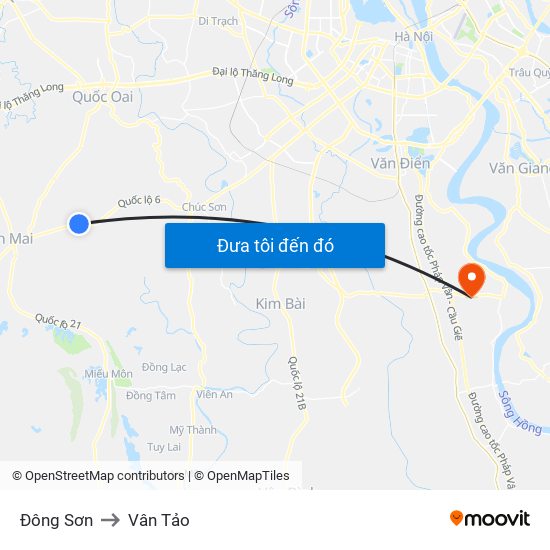 Đông Sơn to Vân Tảo map