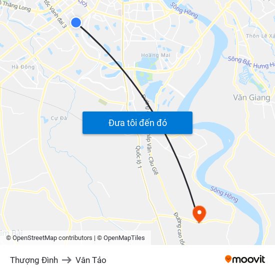 Thượng Đình to Vân Tảo map