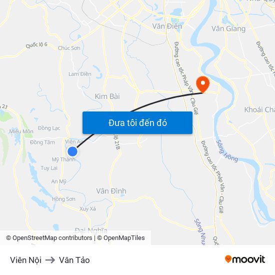 Viên Nội to Vân Tảo map