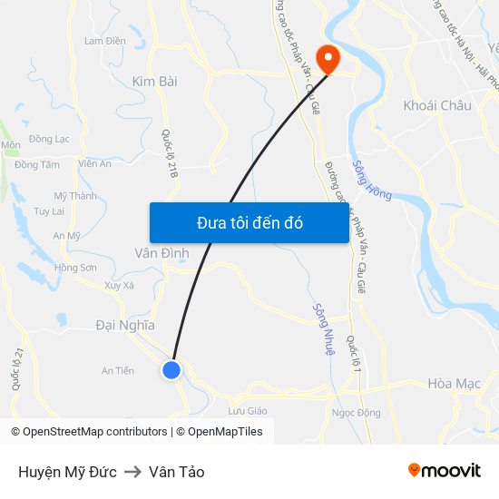 Huyện Mỹ Đức to Vân Tảo map