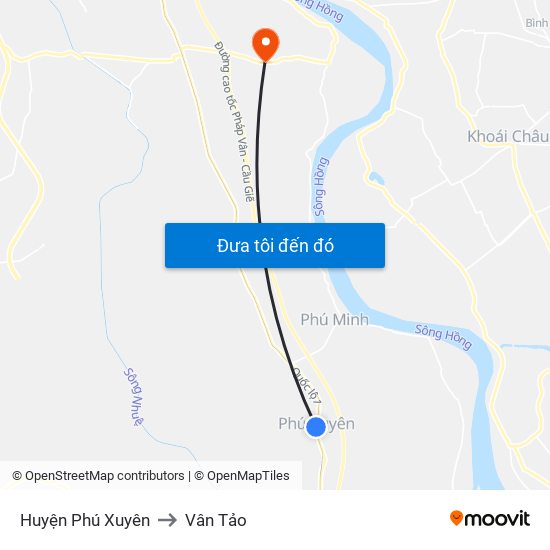 Huyện Phú Xuyên to Vân Tảo map