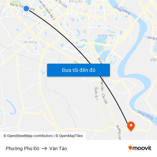 Phường Phú Đô to Vân Tảo map