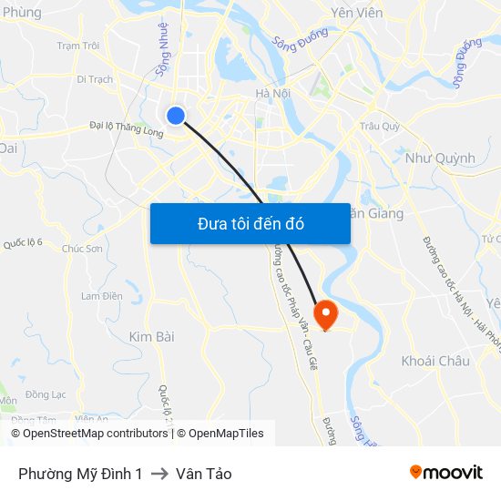 Phường Mỹ Đình 1 to Vân Tảo map