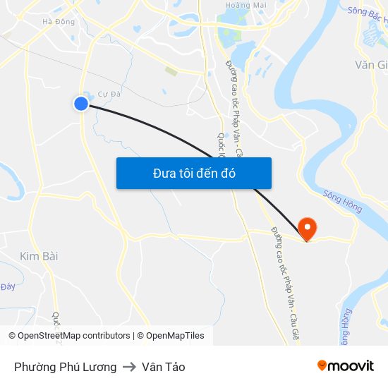 Phường Phú Lương to Vân Tảo map