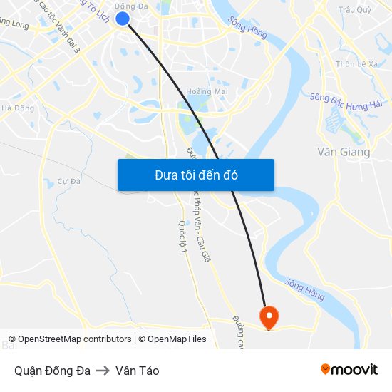 Quận Đống Đa to Vân Tảo map