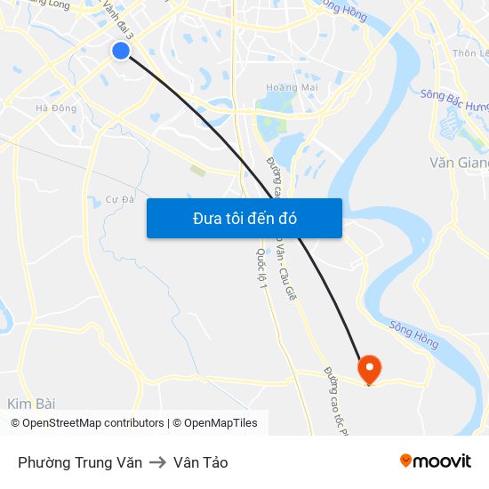 Phường Trung Văn to Vân Tảo map