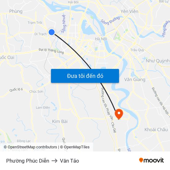 Phường Phúc Diễn to Vân Tảo map