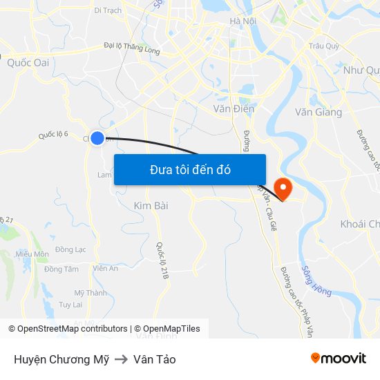 Huyện Chương Mỹ to Vân Tảo map