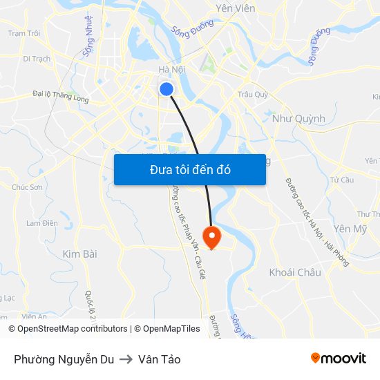 Phường Nguyễn Du to Vân Tảo map
