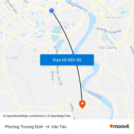 Phường Trương Định to Vân Tảo map