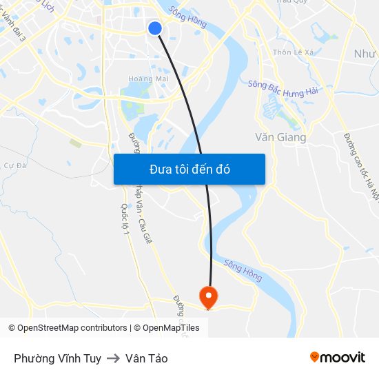 Phường Vĩnh Tuy to Vân Tảo map