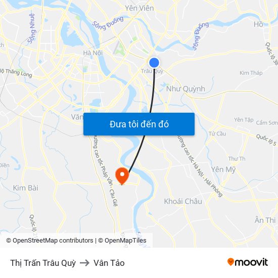 Thị Trấn Trâu Quỳ to Vân Tảo map