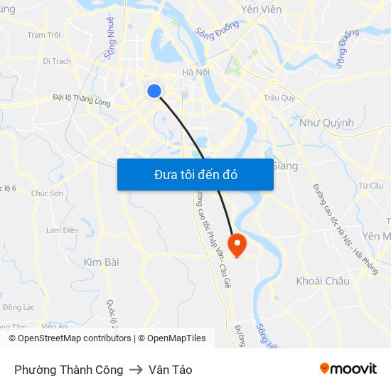 Phường Thành Công to Vân Tảo map