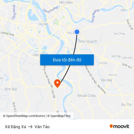 Xã Đặng Xá to Vân Tảo map