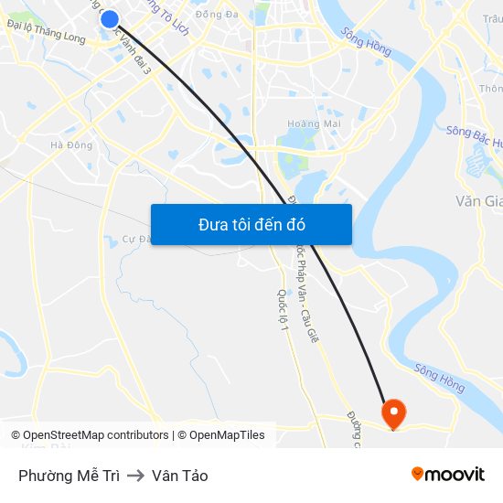 Phường Mễ Trì to Vân Tảo map