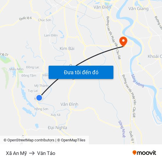 Xã An Mỹ to Vân Tảo map